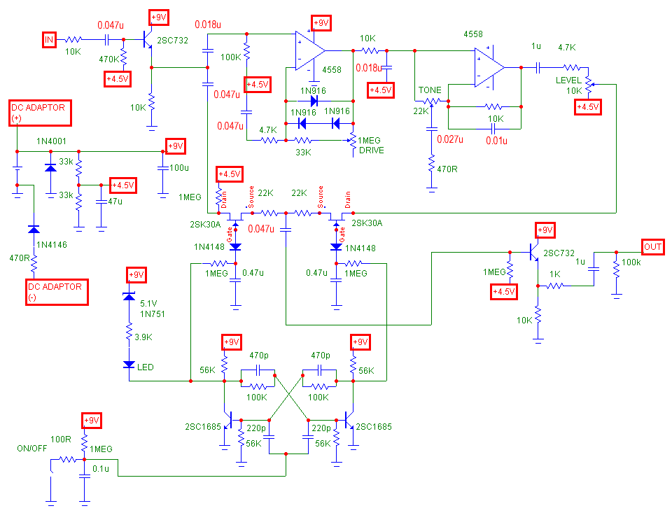 Blues driver keeley mod schematic